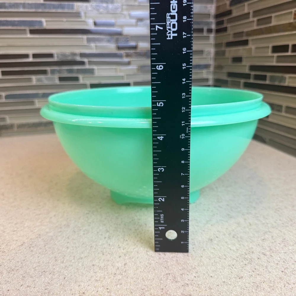 VTG Tupperware Jadeite Green Colander Strainer 339-3 Footed Starburst Retro USA